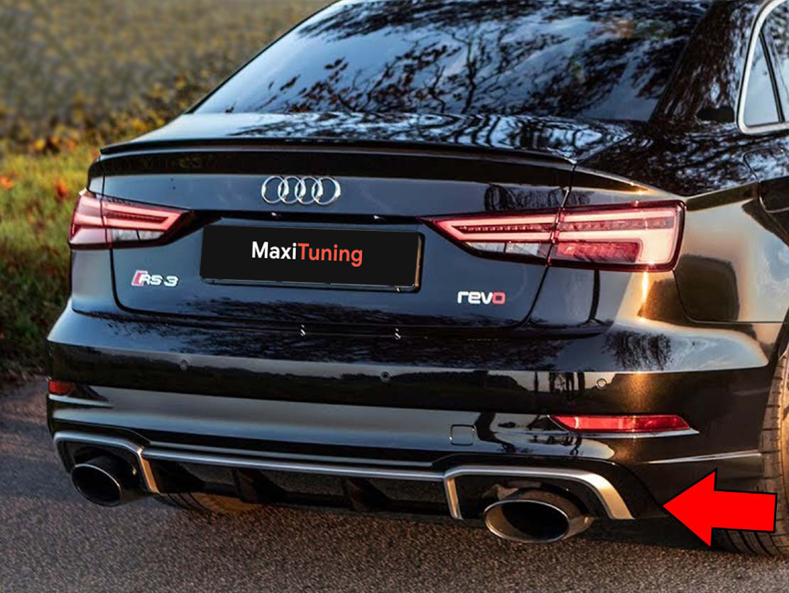 Audi A3 8V SEDAN 2012-2015 Pre-Facelift Rear Diffuser RS3 Style Black